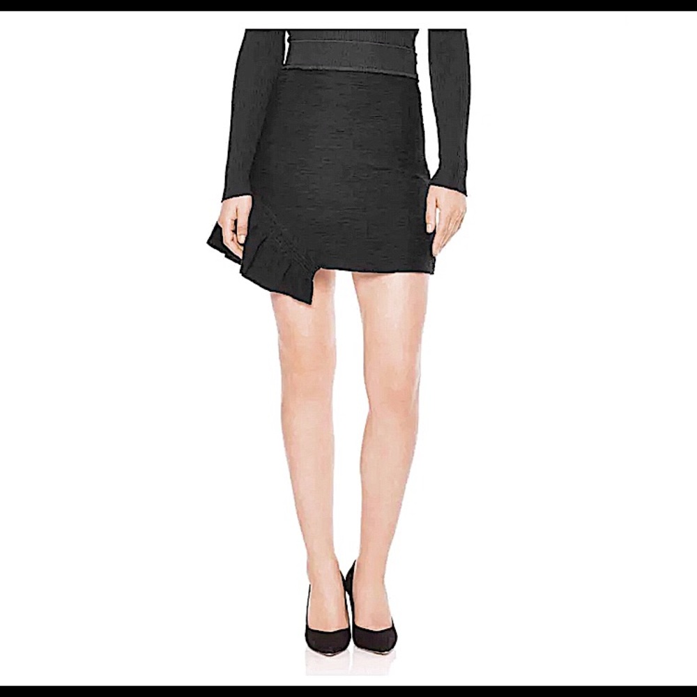 NWOT Sandro Paris Black Ruffle Mini Skirt
